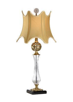 Chelsea House Daines Antique Brass Accent Lamp With Clear Glass Column — Compact 29" Ambient Light For Bedside Desks 68072