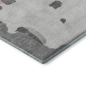 HomeRoots 10' X 14' Gray Pink Ivory Abstract Area Rug - Durable, Washable, UV-Protected for High-Traffic Spaces 680729