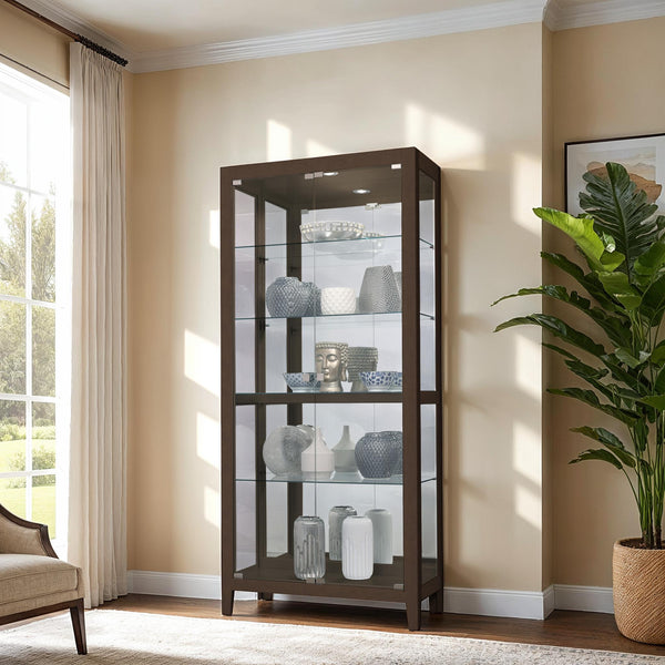 Hekman Furniture 680730 Danica Curio Cabinet - Elegant Espresso Finish, Adjustable Glass Shelves & Led Lighting Espresso Danica Curio 680730