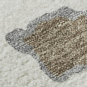 HomeRoots 9' X 12' Abstract Area Rug in Ivory, Orange, Blue & Green – Washable, UV Protected, Durable Design 680734