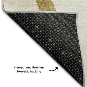 HomeRoots 10' Modern Abstract Washable Area Rug in Ivory, Orange, Blue & Green - UV Protected & Durable Design 680735