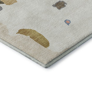 HomeRoots 10' Modern Abstract Washable Area Rug in Ivory, Orange, Blue & Green - UV Protected & Durable Design 680735