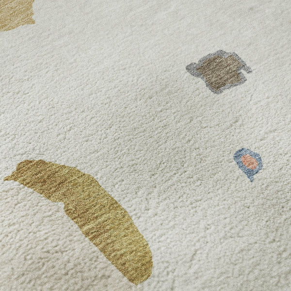 HomeRoots 10' Modern Abstract Washable Area Rug in Ivory, Orange, Blue & Green - UV Protected & Durable Design 680735