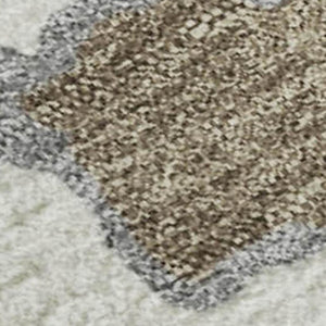 HomeRoots 10' Modern Abstract Washable Area Rug in Ivory, Orange, Blue & Green - UV Protected & Durable Design 680735