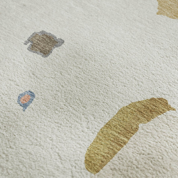 HomeRoots 10' Modern Abstract Washable Area Rug in Ivory, Orange, Blue & Green - UV Protected & Durable Design 680735