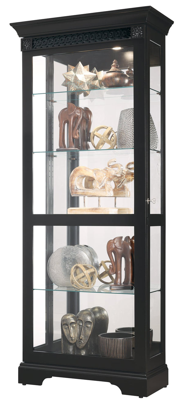 Hekman Furniture 680736 Brigid Ii Curio - Elegant Black Satin Finish Display Cabinet With Adjustable Shelves & Lighting Black Satin Brigid Ii Curio 680736