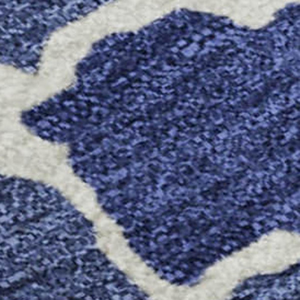 HomeRoots 8' X 10' Abstract Washable Area Rug in Navy, Ivory & Beige - Durable, Stain Resistant & UV Protected 680739
