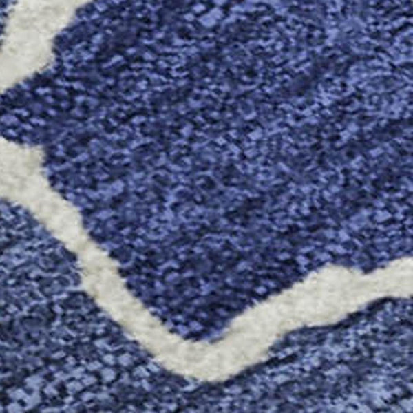 HomeRoots 9' X 12' Navy Blue Ivory Beige Abstract Washable Area Rug – Stain-Resistant, UV Protected, Durable 680740