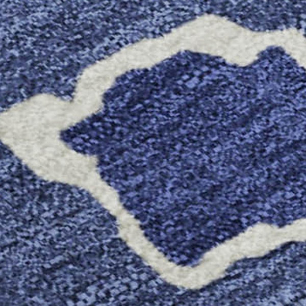 HomeRoots 9' X 12' Navy Blue Ivory Beige Abstract Washable Area Rug – Stain-Resistant, UV Protected, Durable 680740