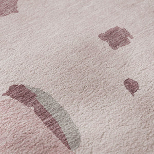 HomeRoots 9' X 12' Stylish Pink Sky Blue Ivory Abstract Washable Area Rug with UV Protection for Every Home 680746
