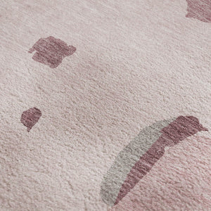 HomeRoots 9' X 12' Stylish Pink Sky Blue Ivory Abstract Washable Area Rug with UV Protection for Every Home 680746