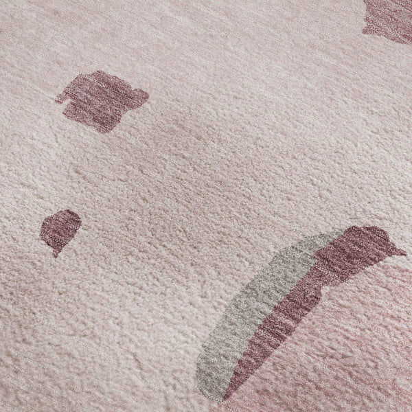 HomeRoots 9' X 12' Stylish Pink Sky Blue Ivory Abstract Washable Area Rug with UV Protection for Every Home 680746