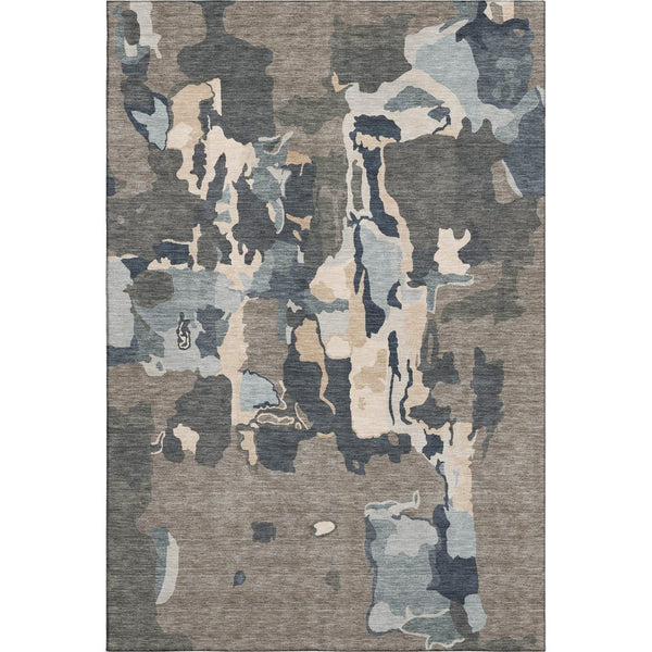 HomeRoots 5' X 8' Stylish Taupe Beige Cream Abstract Area Rug – Washable, UV Protected, Stain Resistant Design 680749