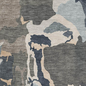 HomeRoots 5' X 8' Stylish Taupe Beige Cream Abstract Area Rug – Washable, UV Protected, Stain Resistant Design 680749
