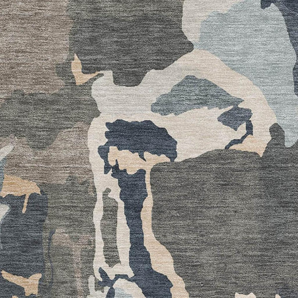 HomeRoots 5' X 8' Stylish Taupe Beige Cream Abstract Area Rug – Washable, UV Protected, Stain Resistant Design 680749