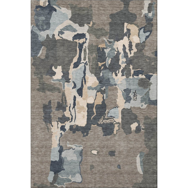 HomeRoots 5' X 8' Stylish Taupe Beige Cream Abstract Area Rug – Washable, UV Protected, Stain Resistant Design 680749
