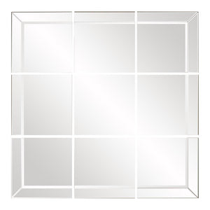 Howard Elliott Grid Mirror - Unique Modular Design With 9 Beveled Mirrors Perfect For Any Room's Elegant Decor Silver Wood 68075-howard-elliott