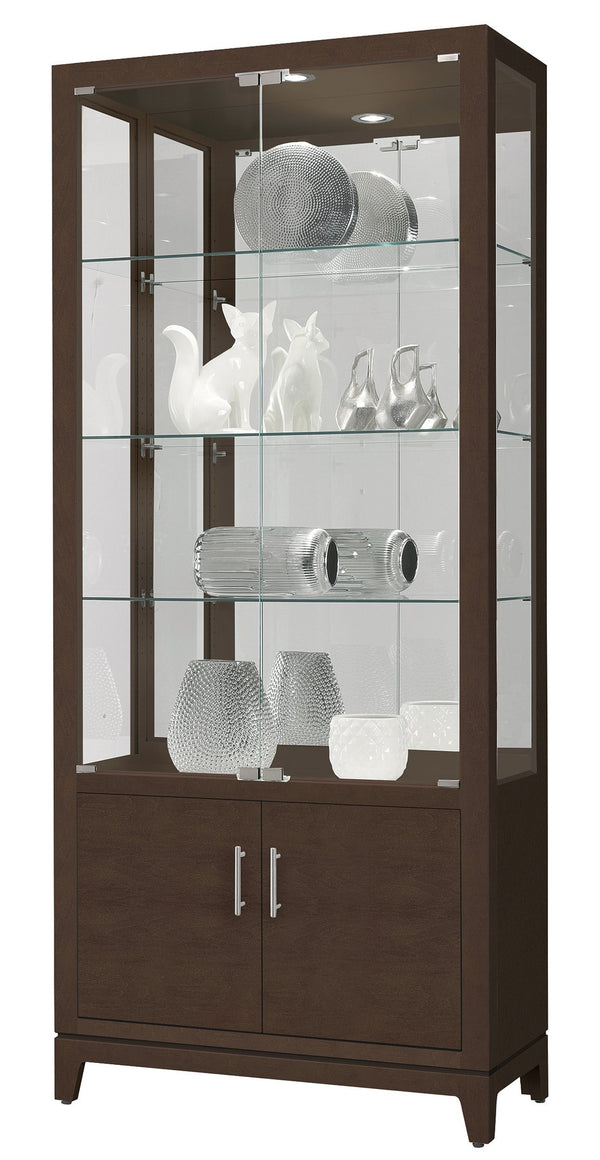 Hekman Furniture 680750 Larson Curio Cabinet With Glass Doors, Adjustable Shelves, And Elegant Espresso Finish Espresso Larson Curio 680750