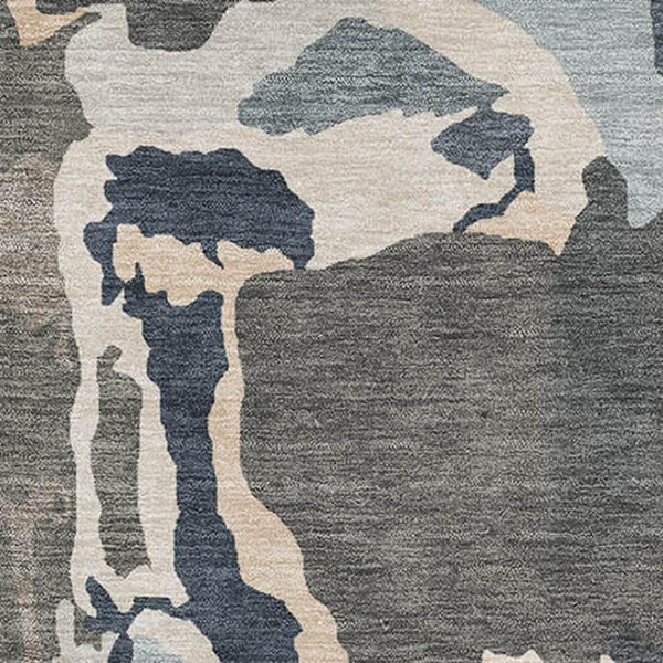 HomeRoots 8' X 10' Abstract Taupe Beige & Cream Washable Area Rug with UV Protection for Modern Spaces 680751
