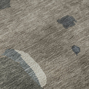 HomeRoots 10' X 14' Washable Taupe Beige & Cream Abstract Area Rug with UV Protection for High-Traffic Spaces 680753