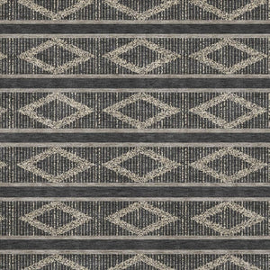 HomeRoots 9' X 12' Modern Black and Taupe Area Rug – Washable, Stain Resistant, UV Protected for Busy Homes 680758
