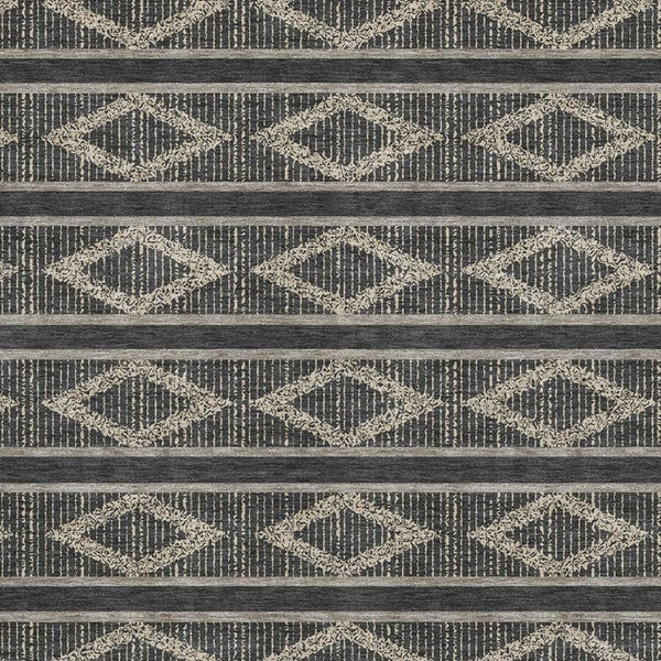 HomeRoots 9' X 12' Modern Black and Taupe Area Rug – Washable, Stain Resistant, UV Protected for Busy Homes 680758
