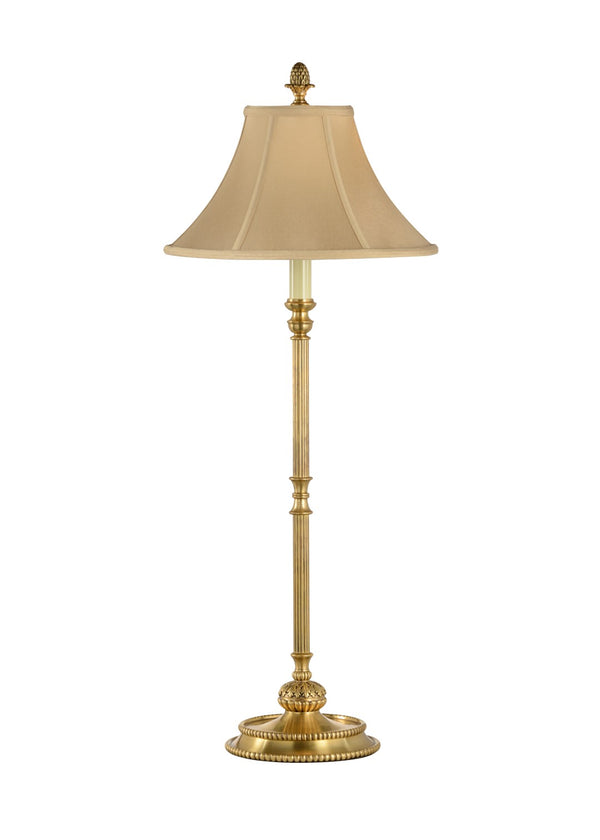 Chelsea House Birnen Antique Brass Buffet Lamp — 29" Tall Vintage Patina Accent Light For Consoles, Hallways, Cozy Ambiance 68076
