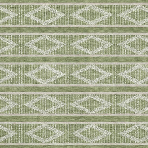 HomeRoots 10' X 14' Stylish Green & Beige Geometric Washable Area Rug with UV Protection for Every Space 680771