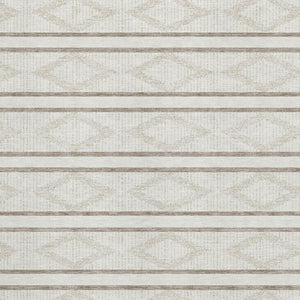 HomeRoots 8' X 10' Ivory and Taupe Geometric Area Rug – Durable, Washable, UV-Protected for Stylish Living Spaces 680787