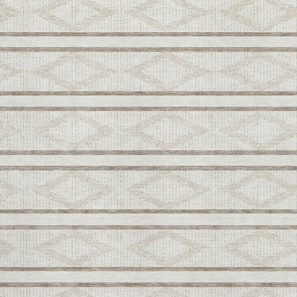 HomeRoots 8' X 10' Ivory and Taupe Geometric Area Rug – Durable, Washable, UV-Protected for Stylish Living Spaces 680787