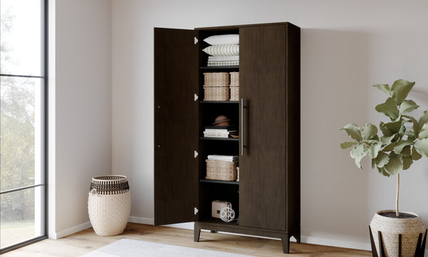 Hekman Furniture 680790 Millie Iii Storage Cabinet - Dark Coffee Finish, Adjustable Shelves & Modern Elegance Design Dark Coffee Oak Millie Iii Storage Cabinet 680790