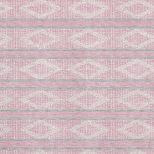 HomeRoots 10' Pink and Ivory Geometric Washable Area Rug - Durable, UV-Protected, Perfect for High-Traffic Spaces 680801