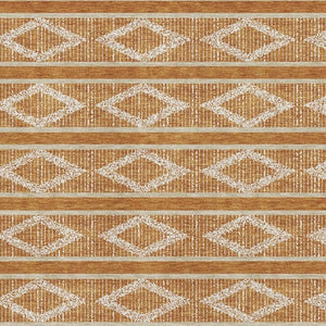HomeRoots 5' X 8' Rust and Ivory Geometric Area Rug – Washable, UV Protected, Soft & Stain-Resistant Design! 680803