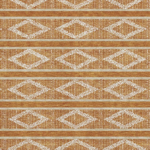 HomeRoots 10' X 14' Stylish Rust and Ivory Geometric Area Rug - Washable, UV-Protected, Perfect for Family Spaces! 680807