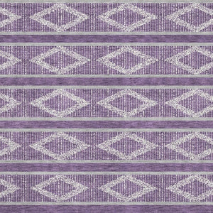 HomeRoots 8' X 10' Stylish Purple and Ivory Geometric Washable Area Rug with UV Protection for Every Room 680811