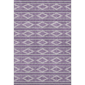 HomeRoots 10' X 14' Purple and Ivory Geometric Washable Area Rug - Durable, Stain-Resistant, UV Protected Elegance 680813