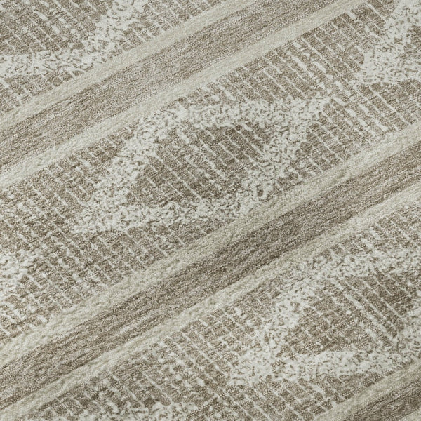 HomeRoots 5' X 8' Geometric Taupe and Beige Area Rug – Washable, UV Protected, Stain Resistant, Durable Design 680827