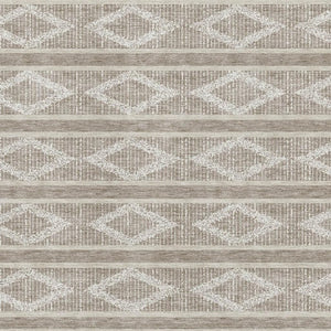 HomeRoots 10' Taupe and Beige Geometric Washable Area Rug - Durable, UV-Protected, Perfect for Modern Spaces 680831