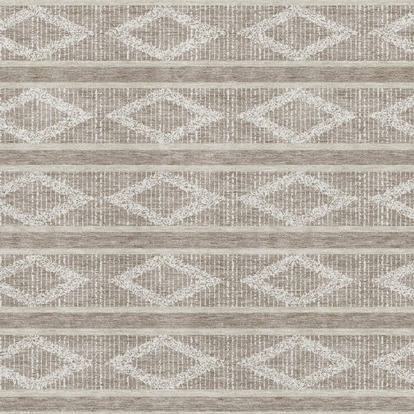HomeRoots 10' Taupe and Beige Geometric Washable Area Rug - Durable, UV-Protected, Perfect for Modern Spaces 680831