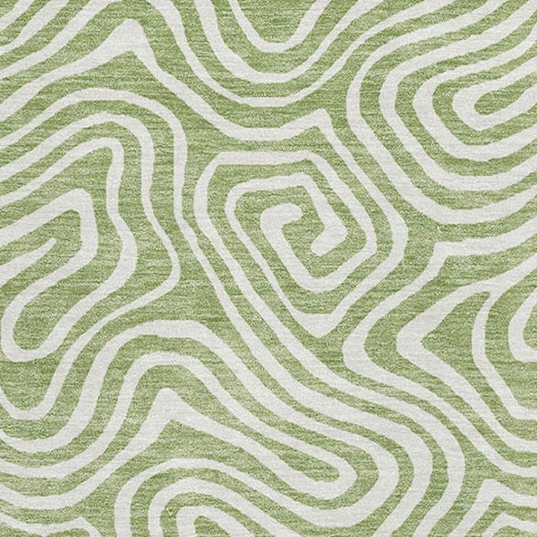 HomeRoots 9' X 12' Artichoke Green Abstract Area Rug – Stylish, Washable, UV Protected, Perfect for High-Traffic Areas 680836