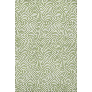 HomeRoots 10' Artichoke Green & Ivory Abstract Washable Area Rug - UV Protected, Stain Resistant, Durable Design 680837