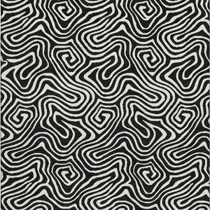 HomeRoots 10' X 14' Black And Ivory Abstract Area Rug - Durable, Washable, UV-Protected for Busy Homes 680843