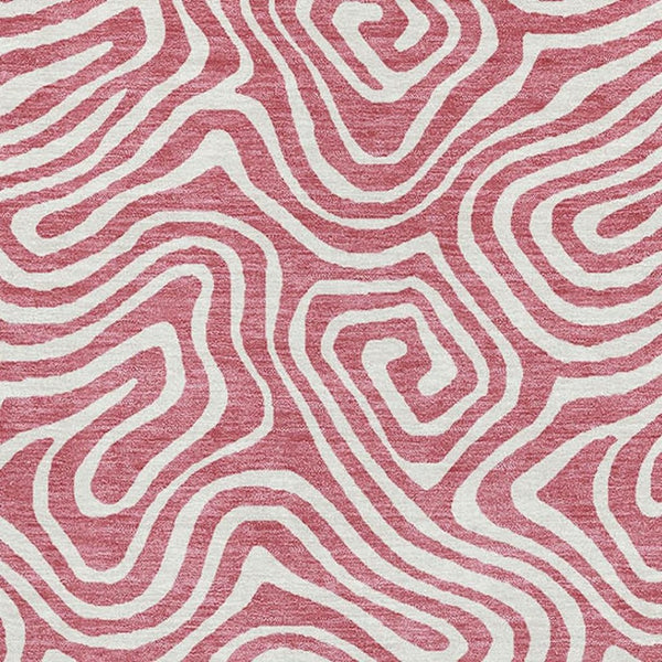 HomeRoots 8' X 10' Abstract Blush and Ivory Area Rug - Washable, UV Protected, Durable Design for Busy Homes 680847