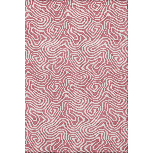 HomeRoots 8' X 10' Abstract Blush and Ivory Area Rug - Washable, UV Protected, Durable Design for Busy Homes 680847