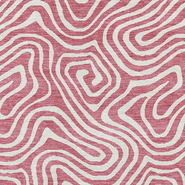 HomeRoots 9' X 12' Blush and Ivory Abstract Area Rug - Washable, UV Protected, Stain-Resistant for Modern Homes 680848