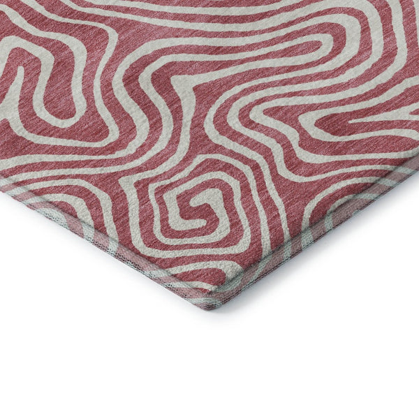 HomeRoots 10' Blush & Ivory Abstract Washable Area Rug – Stylish, Durable, UV-Protected for Modern Spaces! 680849