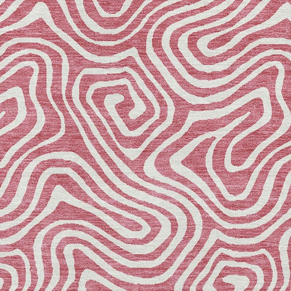 HomeRoots 10' Blush & Ivory Abstract Washable Area Rug – Stylish, Durable, UV-Protected for Modern Spaces! 680849
