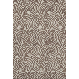 HomeRoots 8' X 10' Brown And Ivory Abstract Washable Area Rug - Stylish, Stain Resistant, UV Protected Design 680853