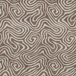HomeRoots 8' X 10' Brown And Ivory Abstract Washable Area Rug - Stylish, Stain Resistant, UV Protected Design 680853