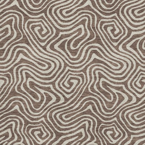 HomeRoots 10' X 14' Brown And Ivory Abstract Area Rug – Washable, UV-Protected, Stylish for High-Traffic Homes 680855